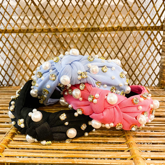 The Lily Rhinestone & Pearl Headband