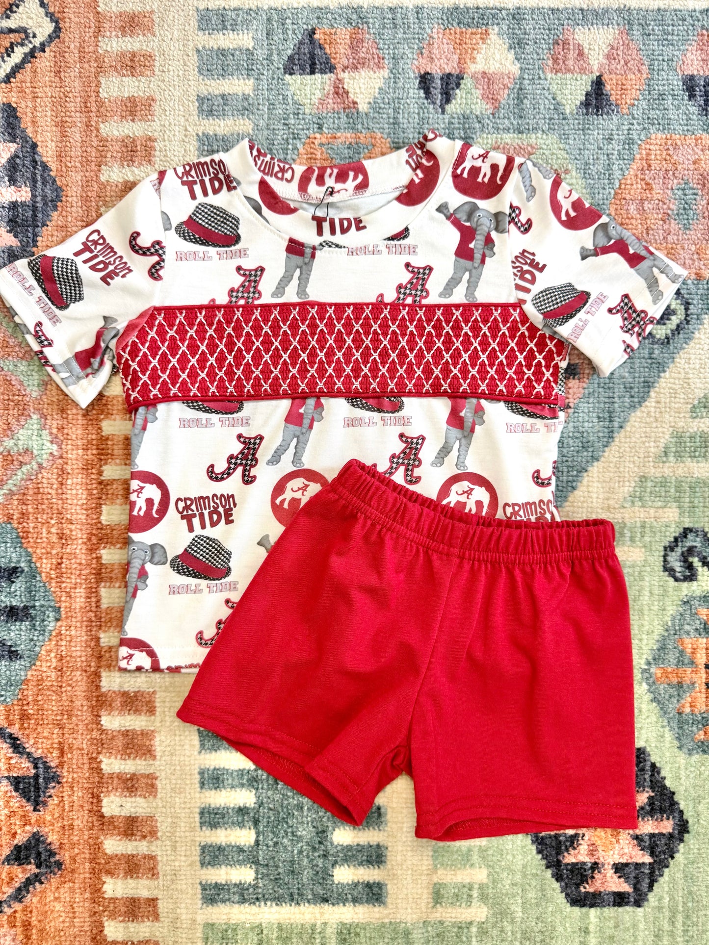 Boy’s Alabama Print Smocked Set
