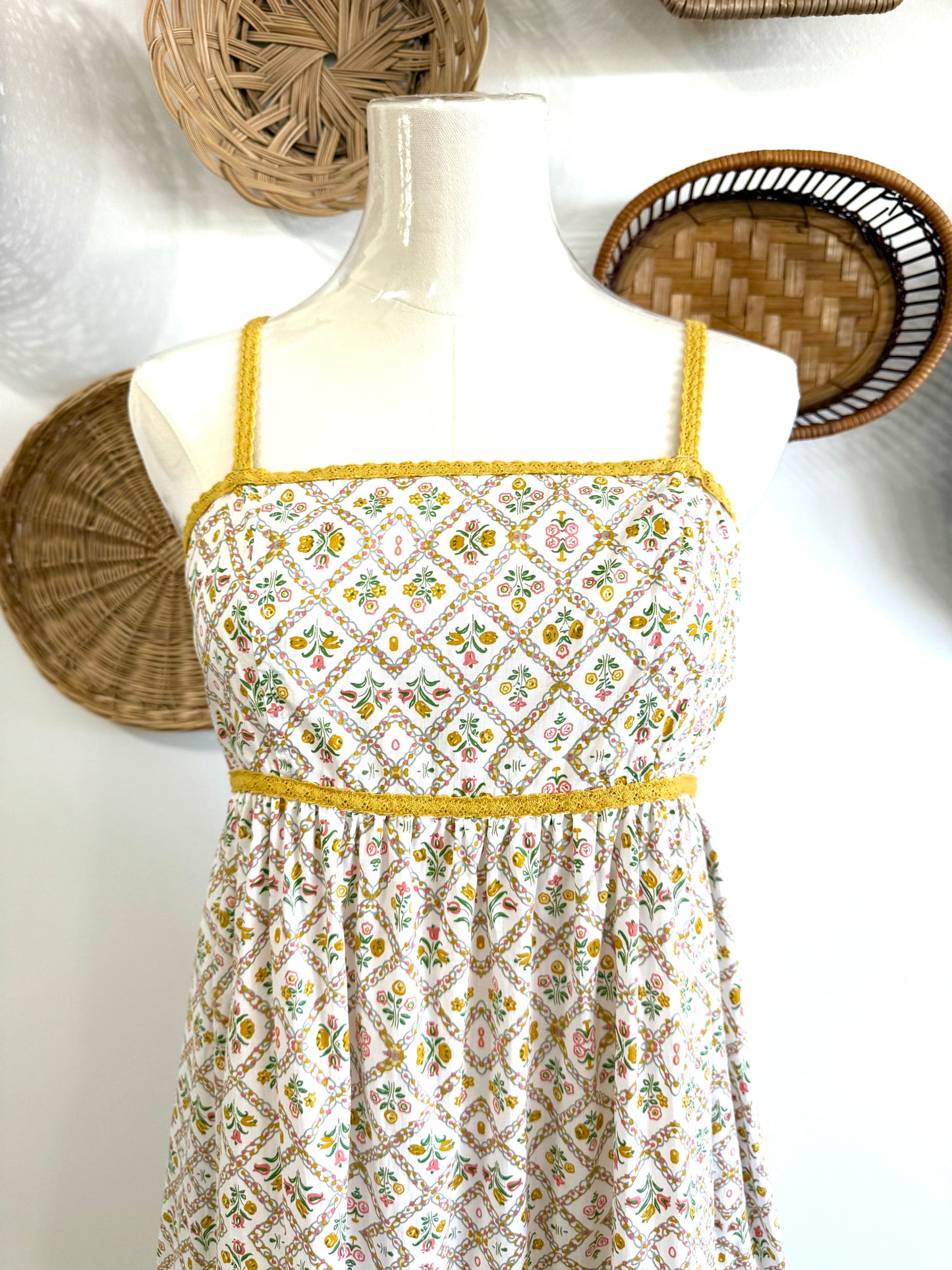 The Leah Floral Tiered Maxi Dress in Yellow