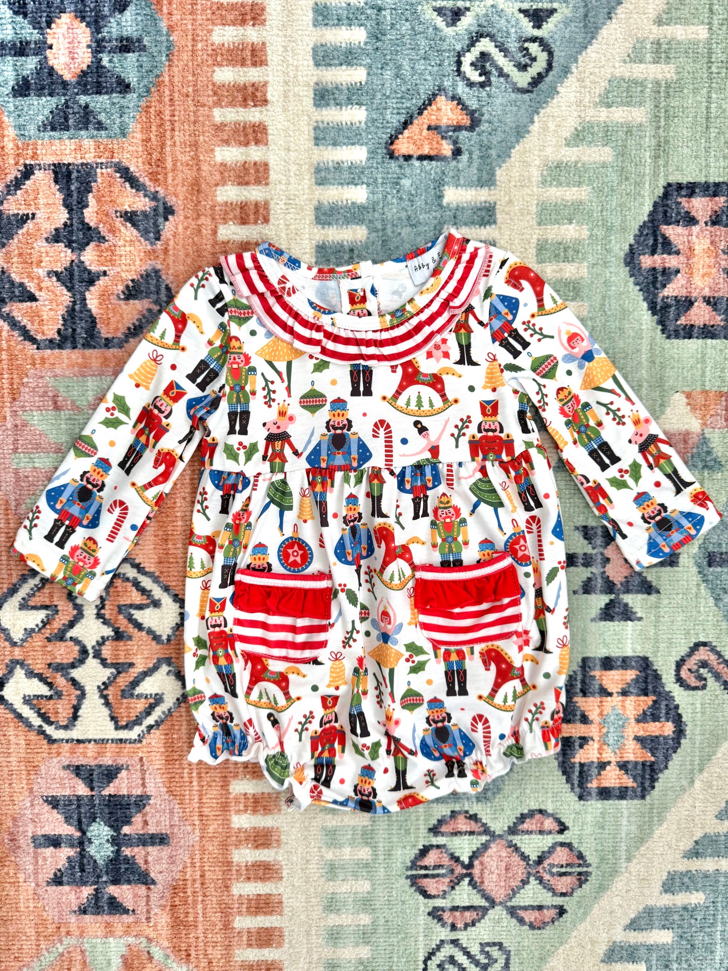 Nutcracker Print Ruffle Bubble