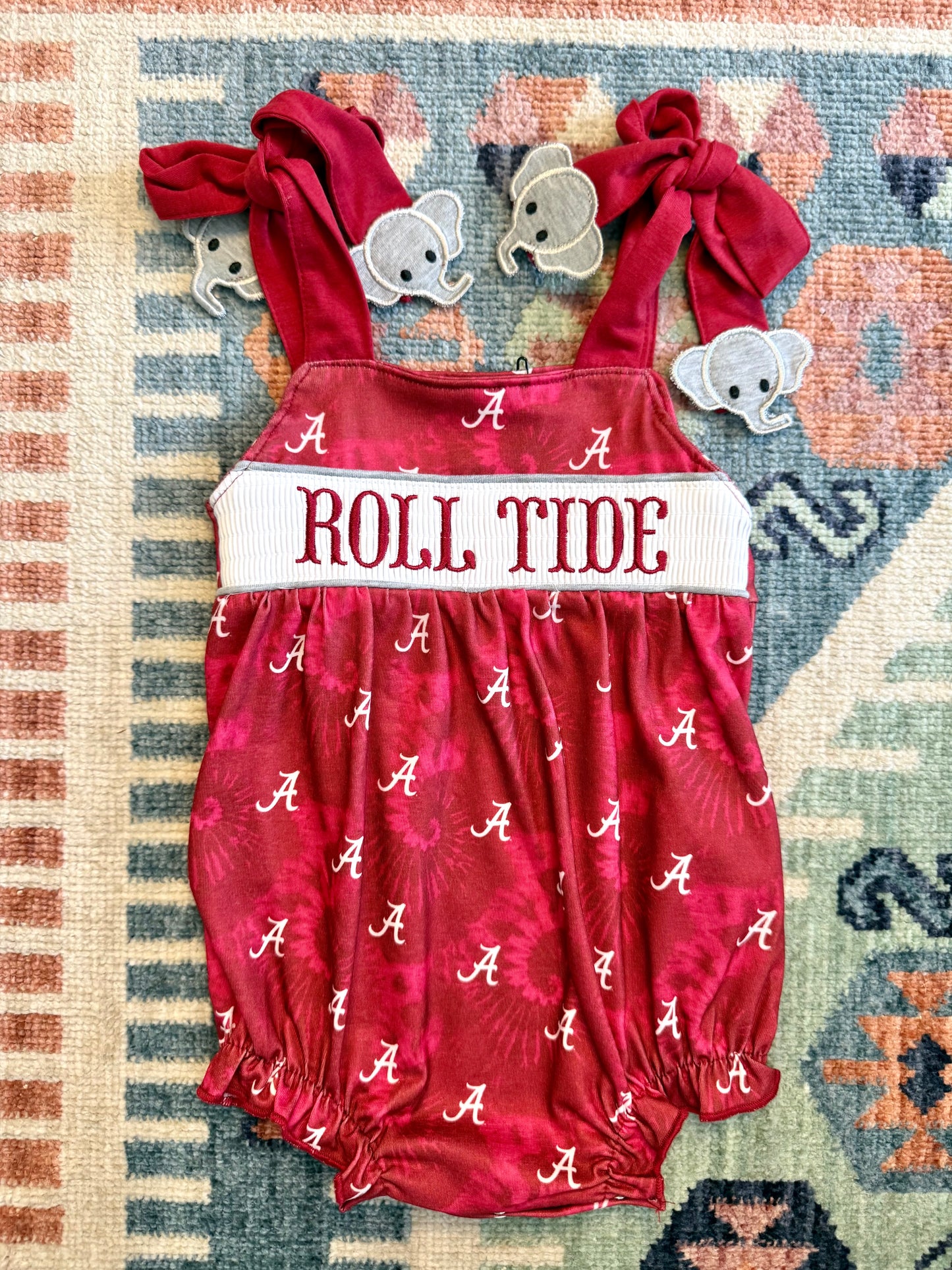 Roll Tide Smocked Bubble