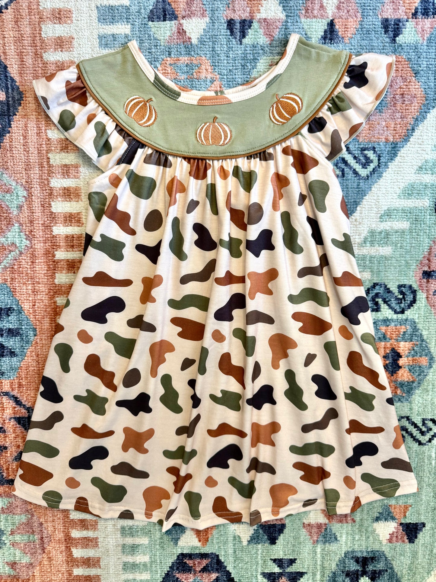 Camo & Embroidered Pumpkin Dress