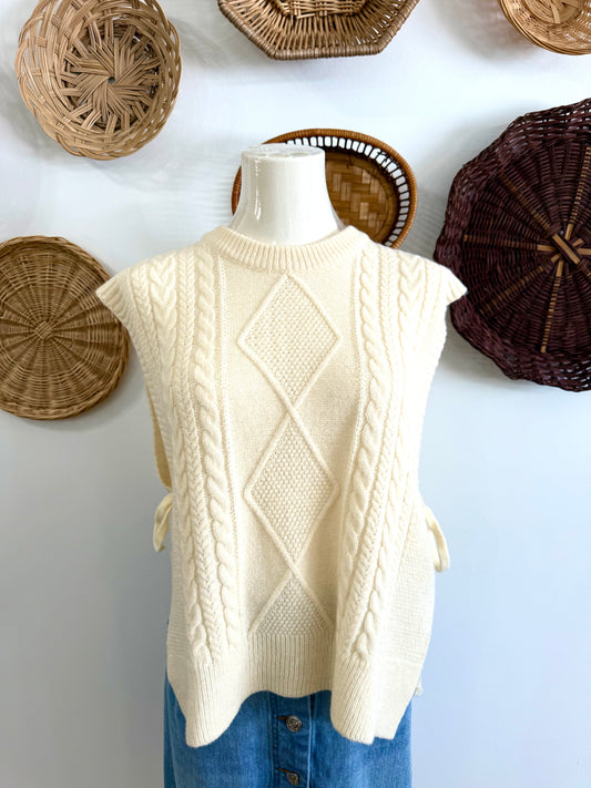 The Joya Side Tie Sweater Tank in Ivory