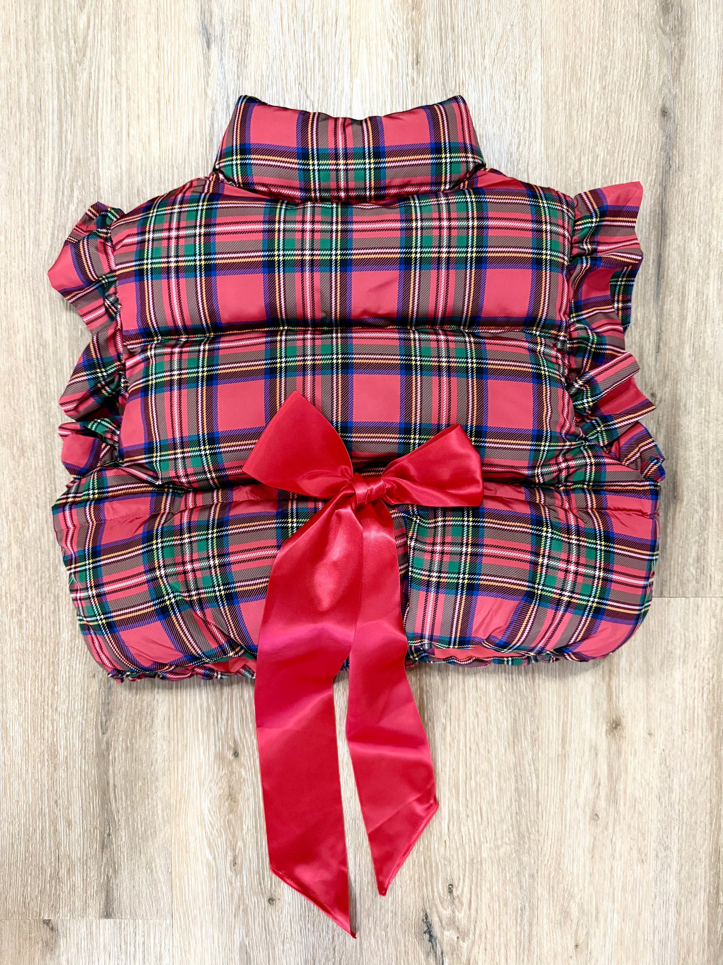 The North Pole Plaid Puffer in Red