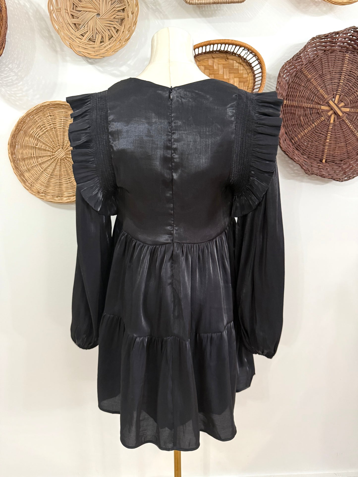 The Nutcracker Sequin Ruffle Dress in Black