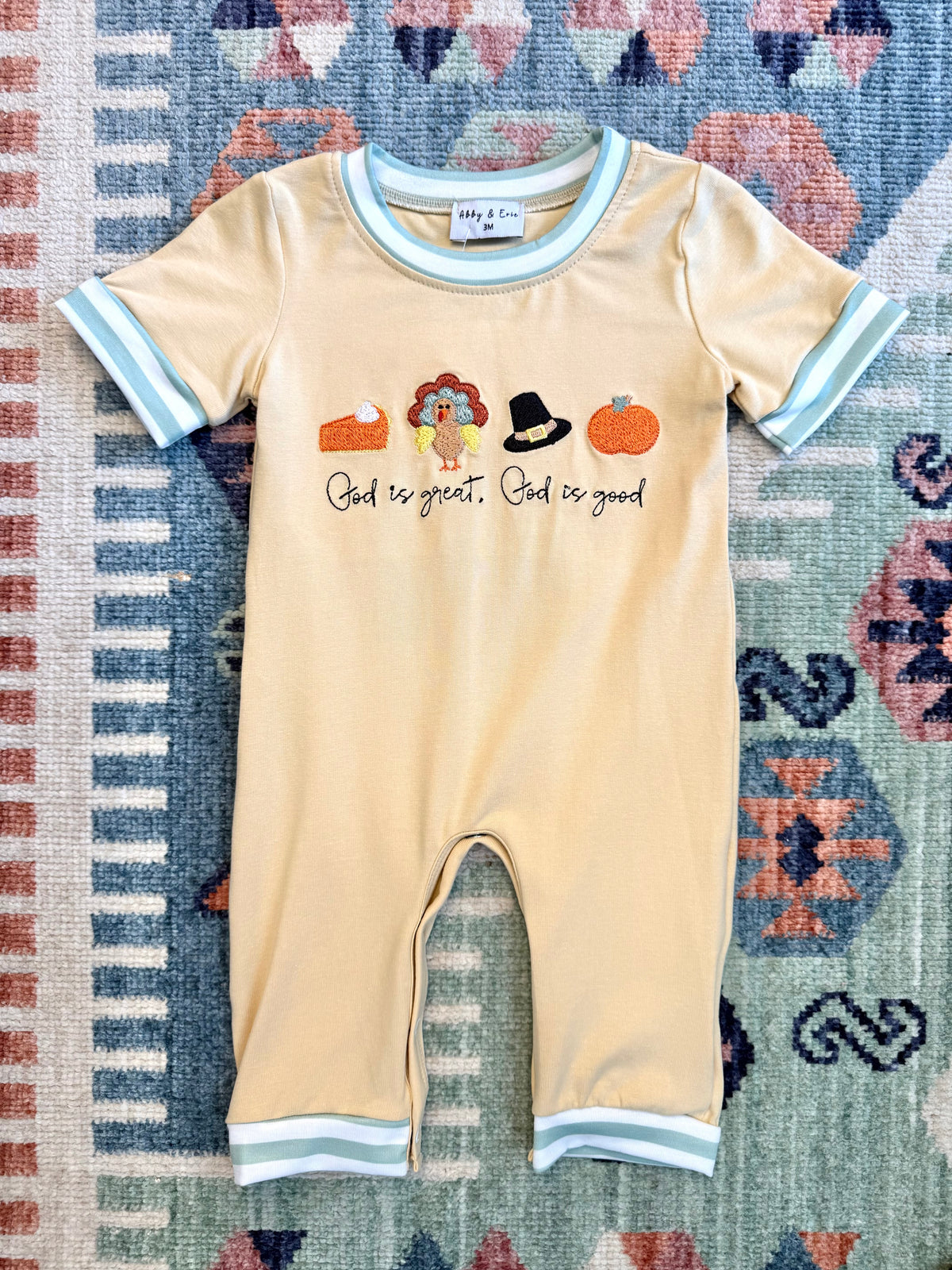 Boy’s “God is Great God is Good” Thanksgiving Romper