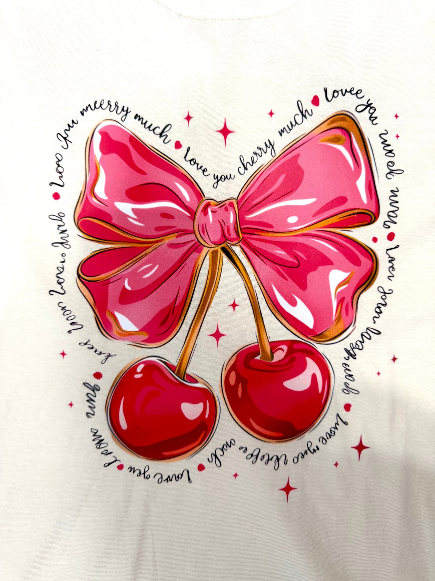 Cherry & Bow Comfort Colors T Shirt in Ivory