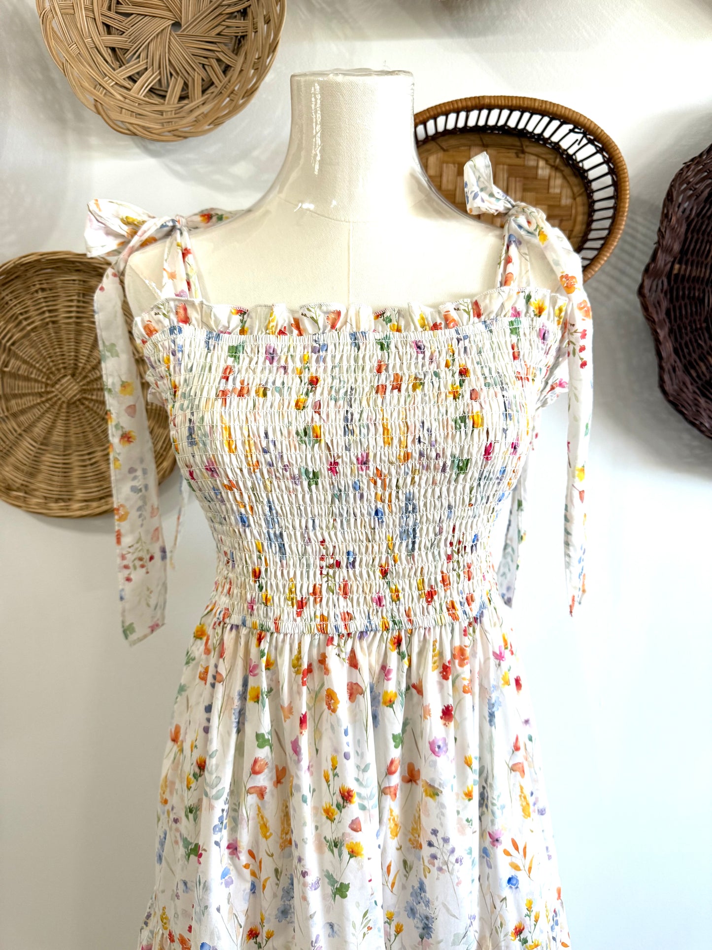 The Hartwell Wildflower Print Maxi Dress in Ivory