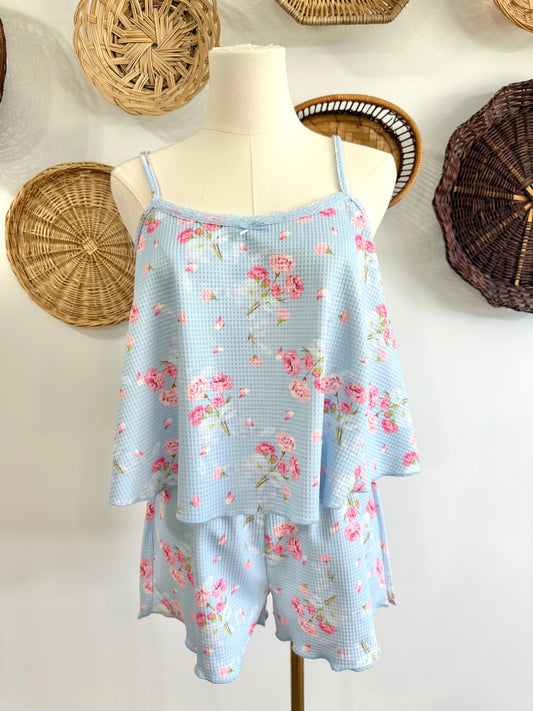 The Tanner Floral Pajama Set in Blue & Pink