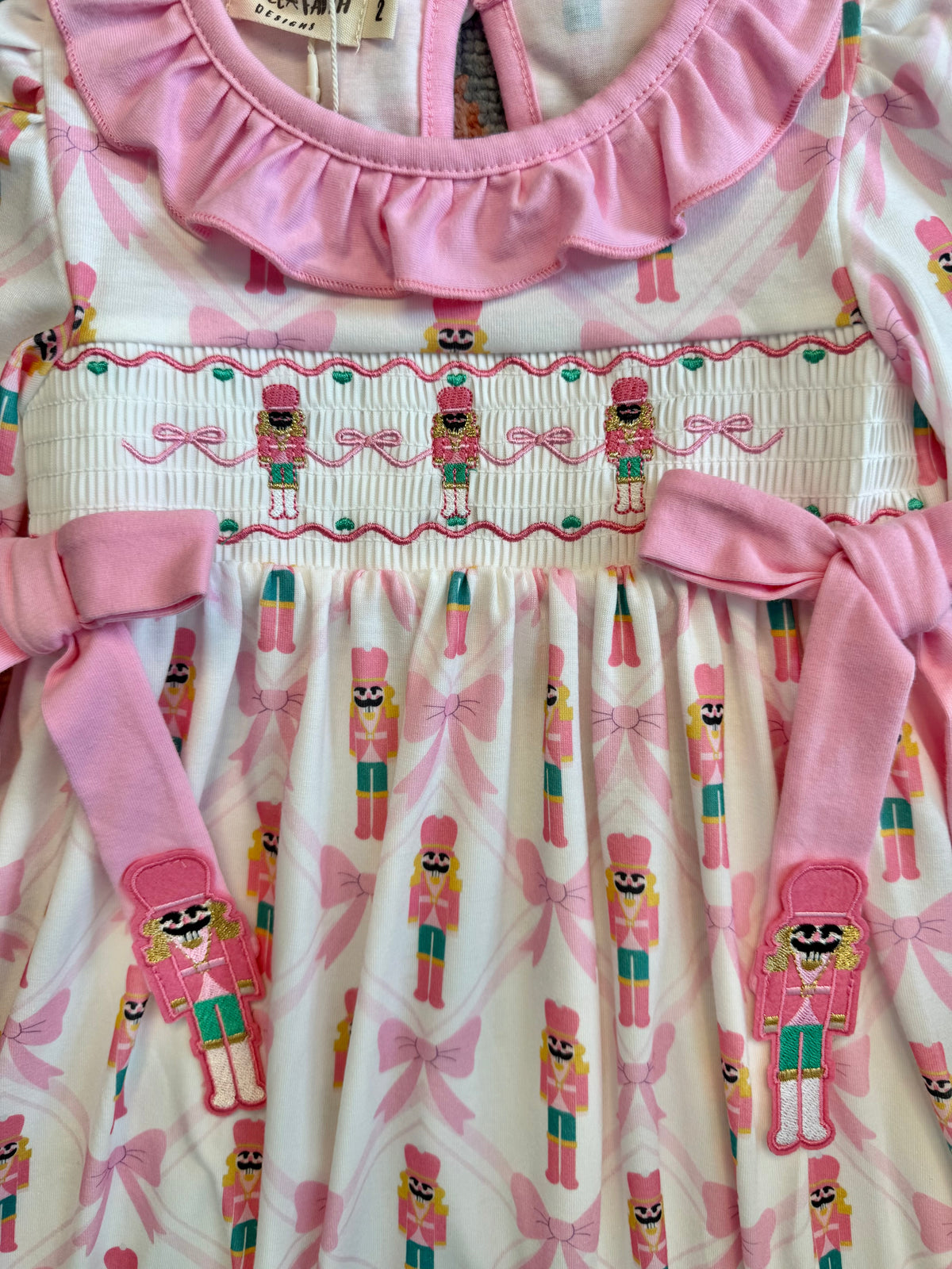 Smocked Nutcracker Pink Dress