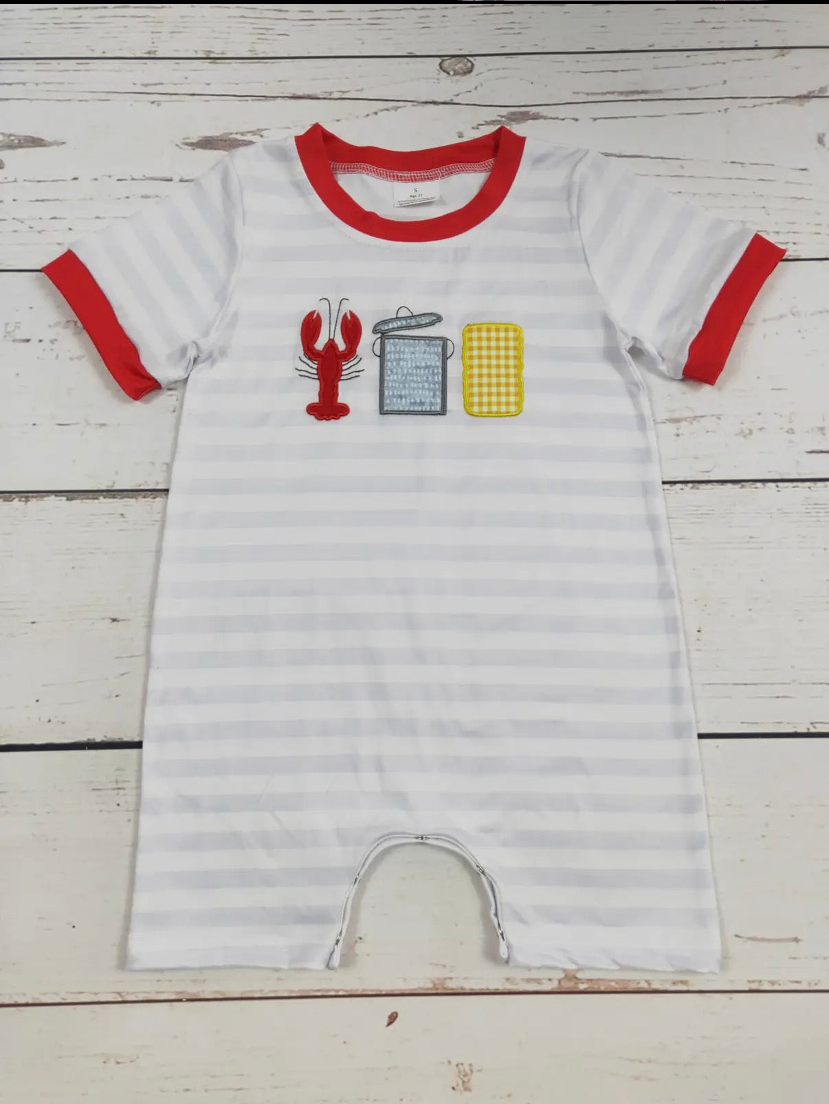 Boy’s Crawfish Embroidered Jon Jon