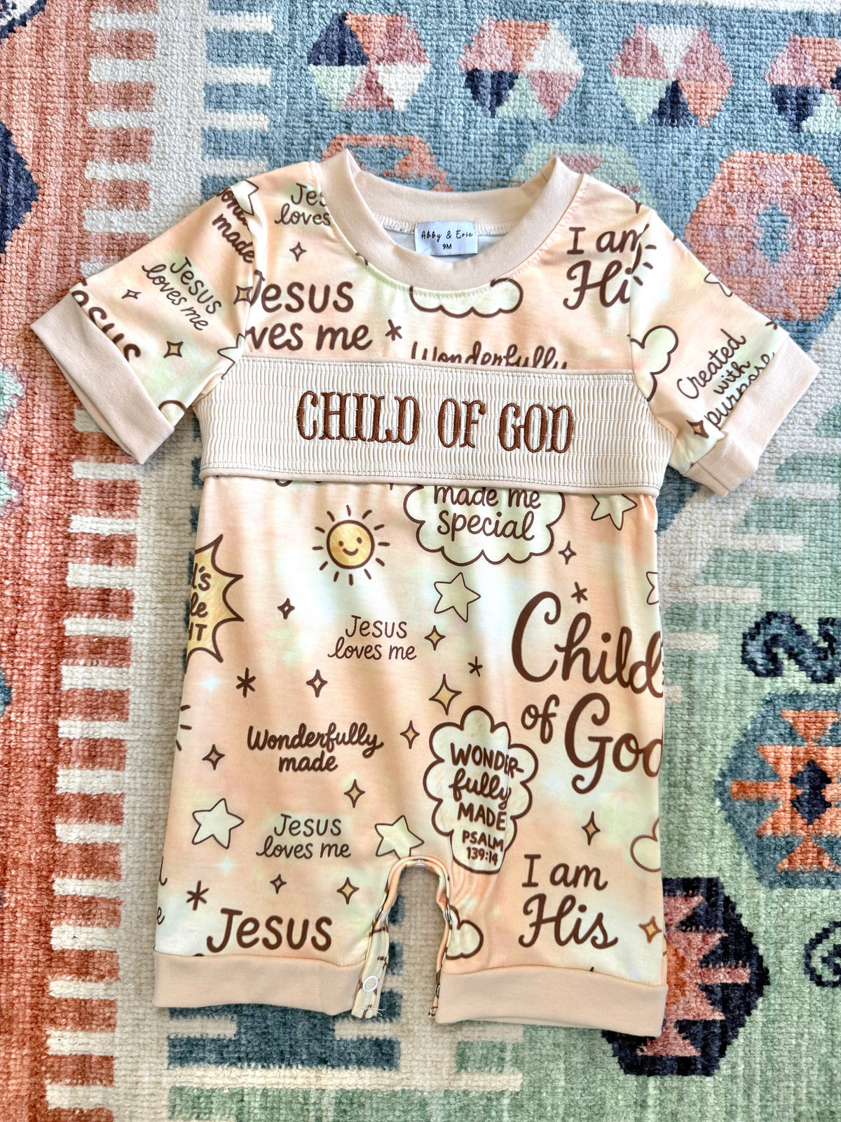 Boy’s “Child of God” Embroidered Jon Jon