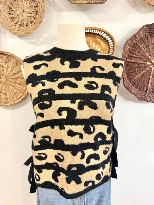The Lesli Leopard & Stripe Sweater