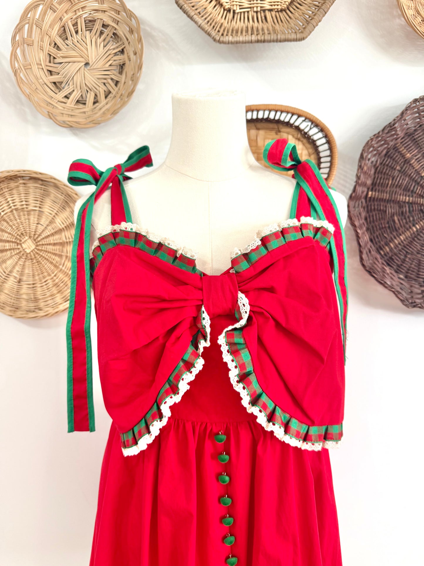 The Balsam Christmas Bow Dress in Red