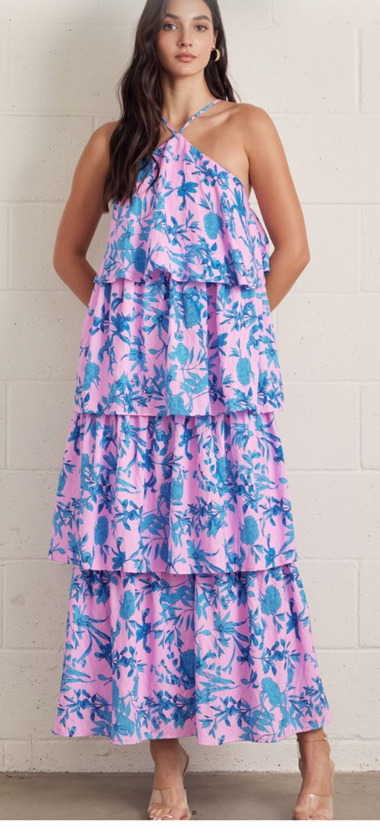 The Blane Tiered Ruffle Floral Maxi Dress