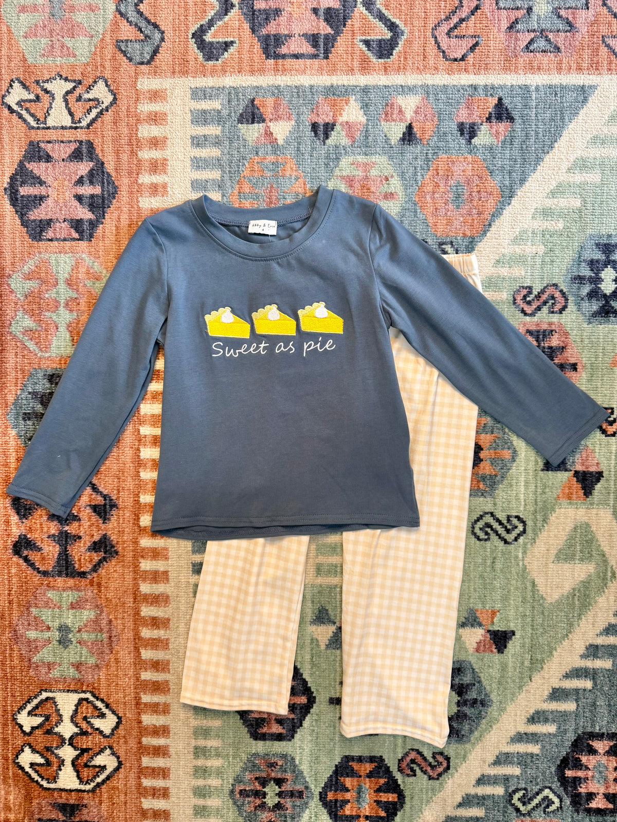 Boy’s “Sweet as Pie” Embroidered Pants Set