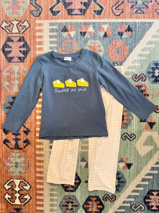 Boy’s “Sweet as Pie” Embroidered Pants Set