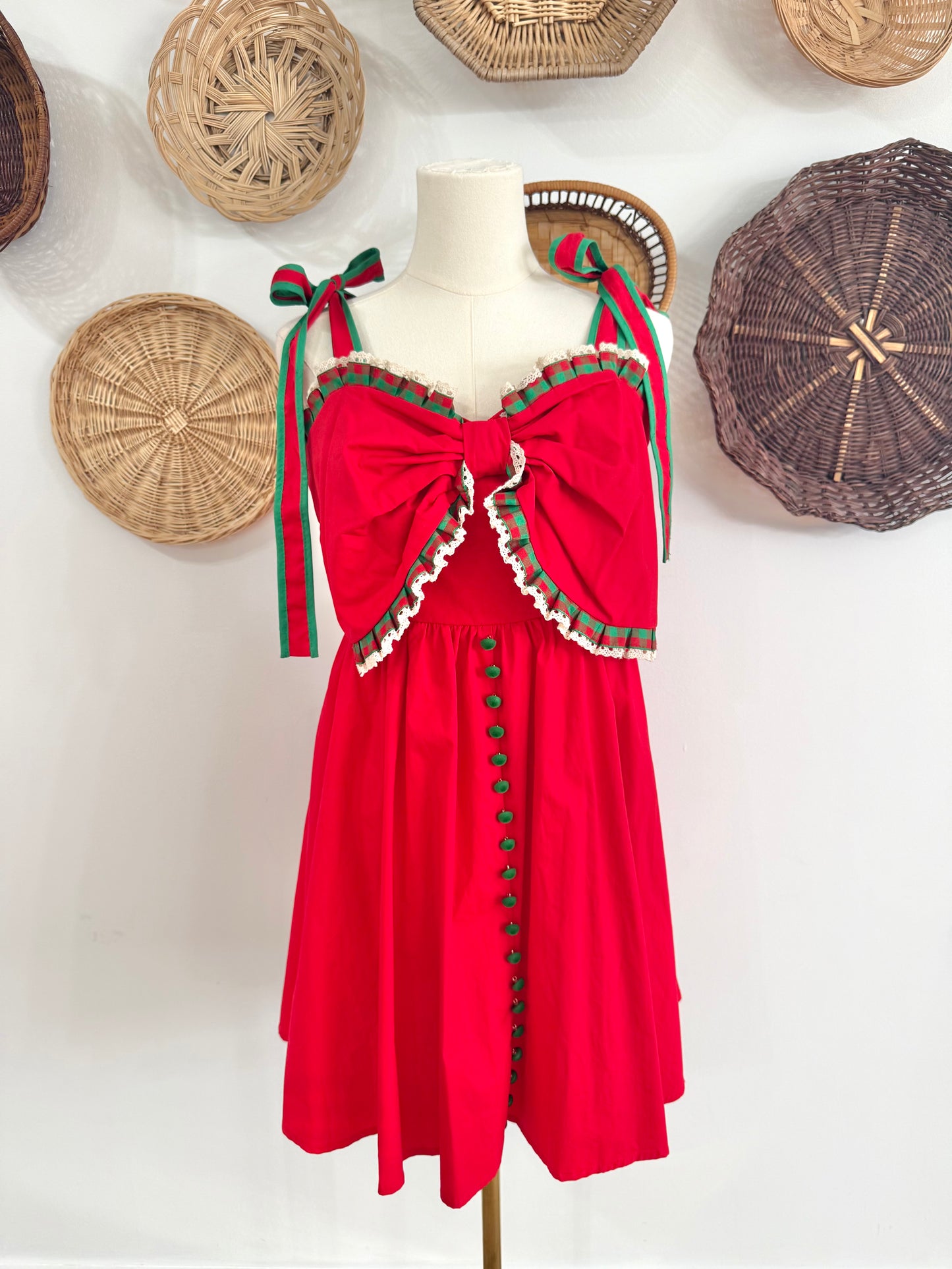 The Balsam Christmas Bow Dress in Red
