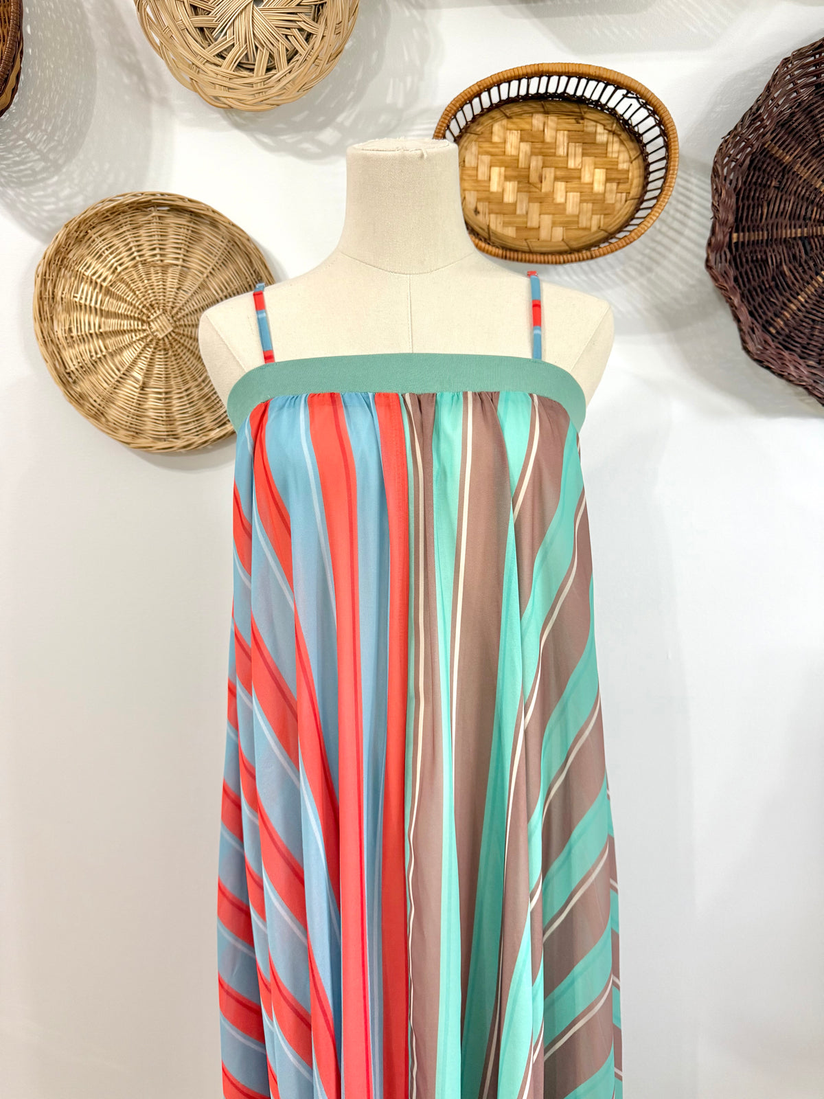 The Inez Colorful Stripe Maxi Dress