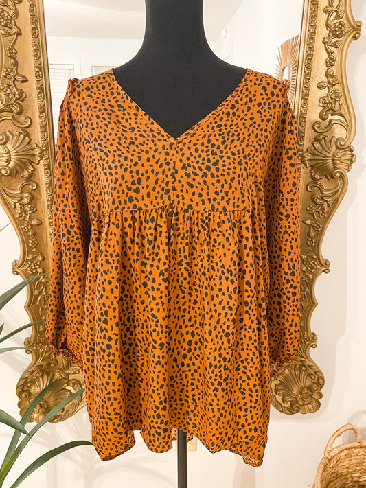 The Ottie Speckled Top in Rust