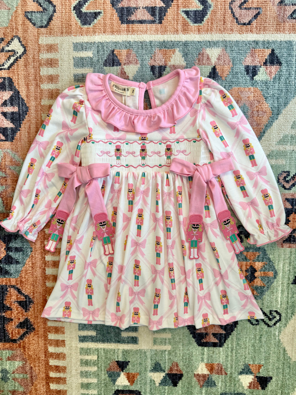 Smocked Nutcracker Pink Dress
