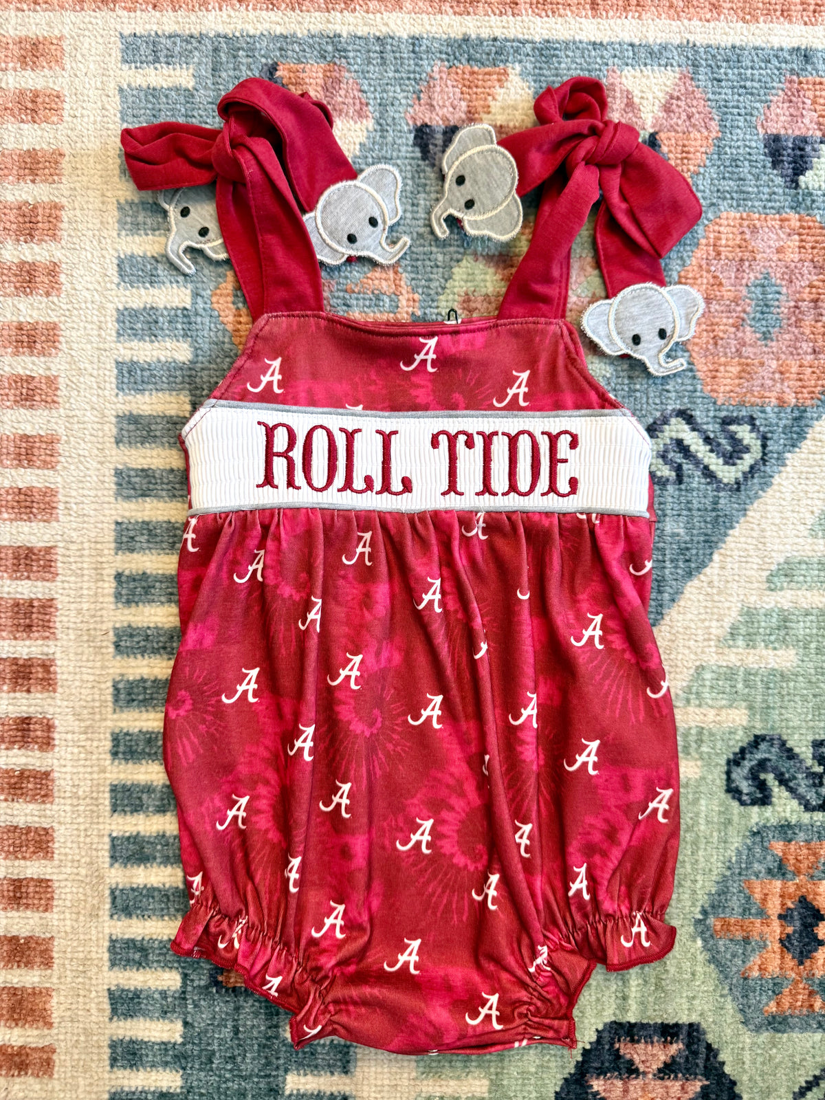 Roll Tide Smocked Bubble