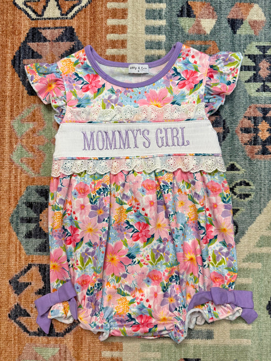 “Mommy’s Girl” Purple Floral Bubble