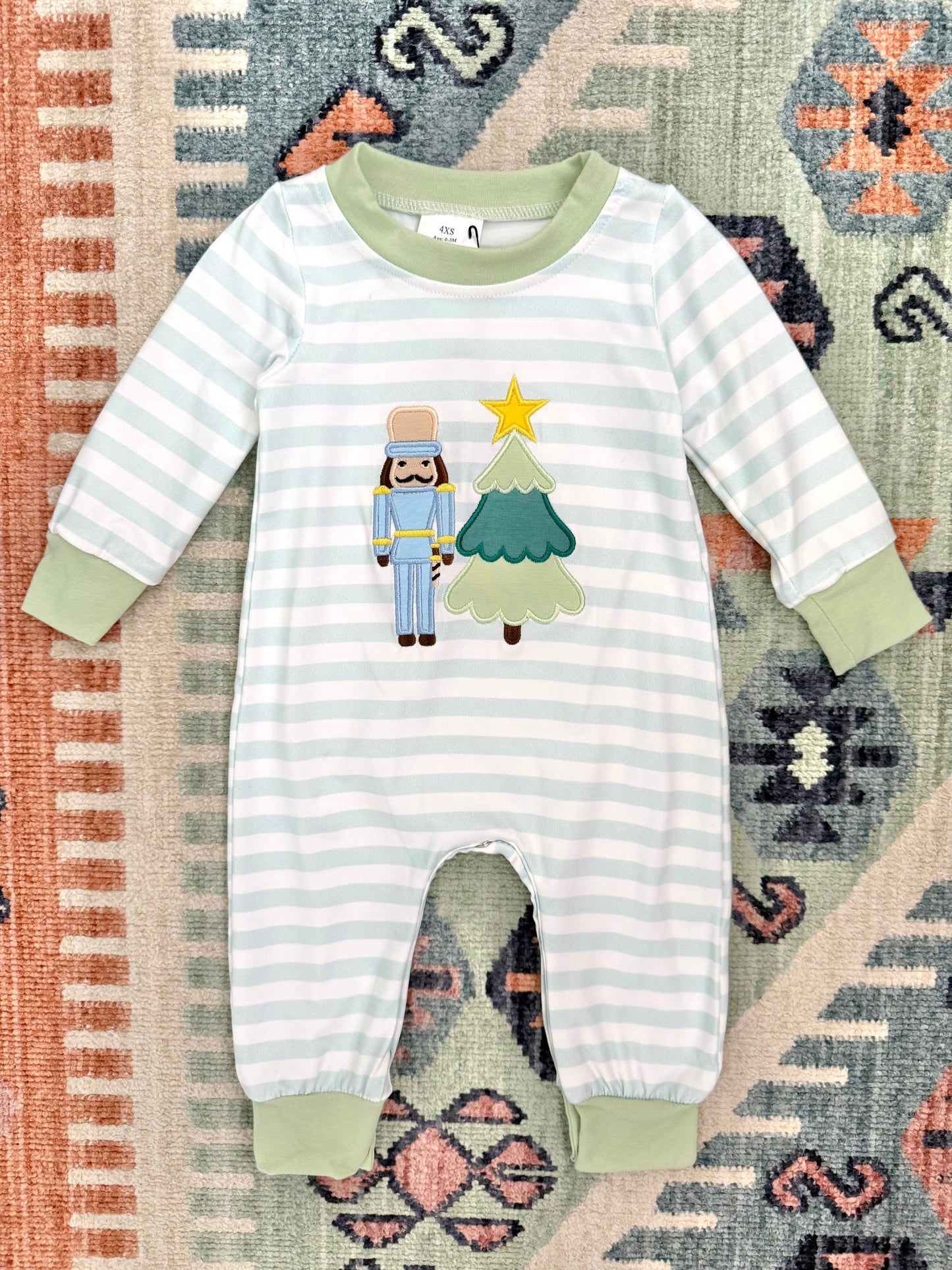 Boy’s Nutcracker & Christmas Tree Appliqué Romper