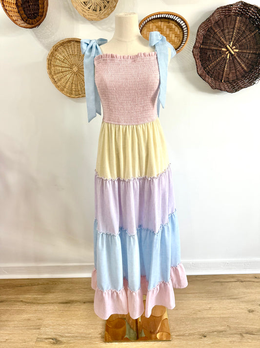 The Spring Fling Pastel Colorblock Maxi Dress