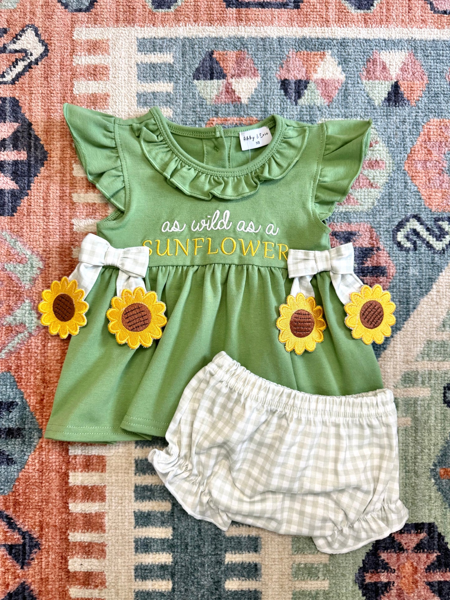 “Wild As A Sunflower” Embroidered Bloomer Set