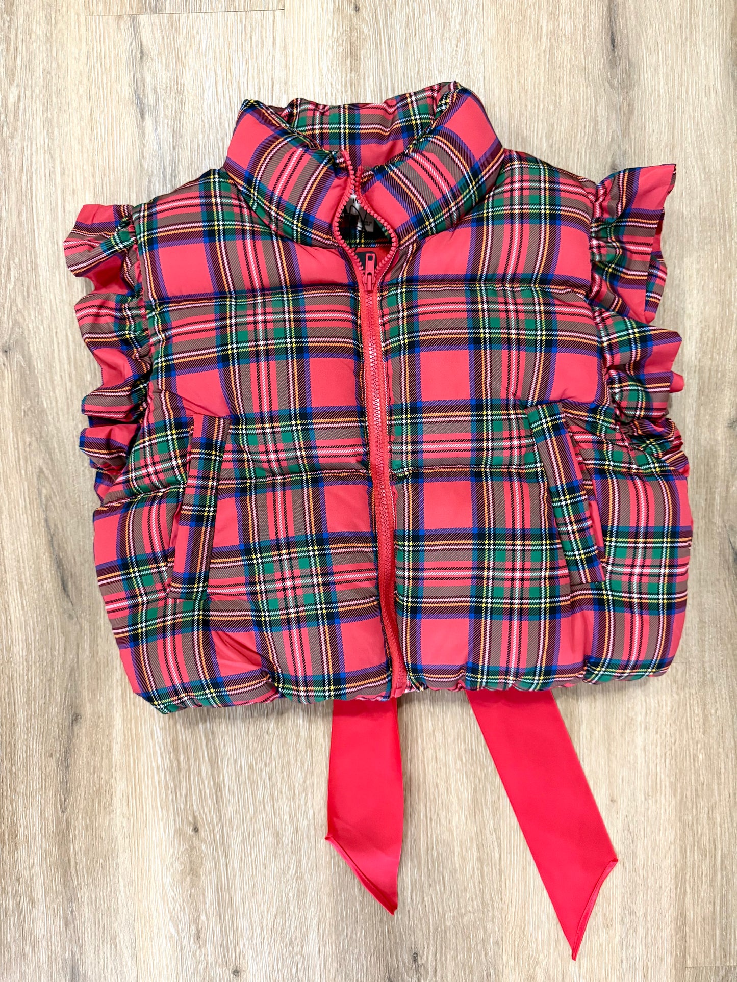 The North Pole Plaid Puffer in Red