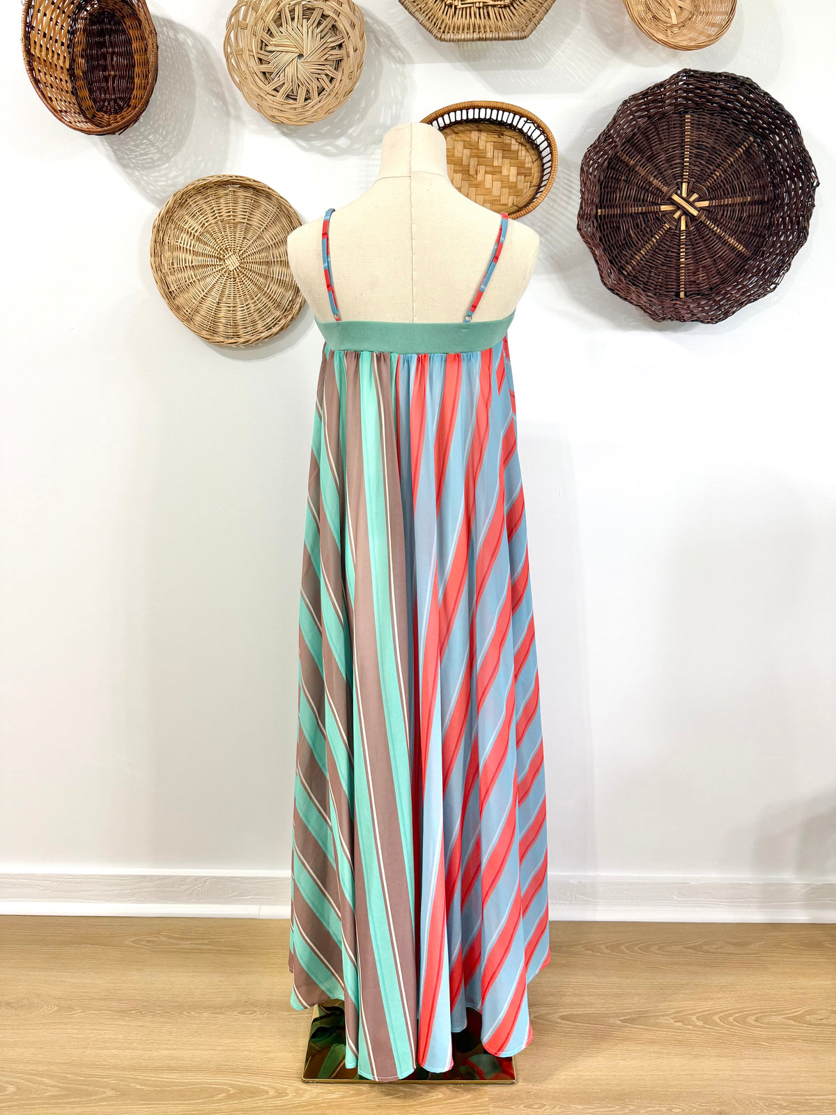 The Inez Colorful Stripe Maxi Dress