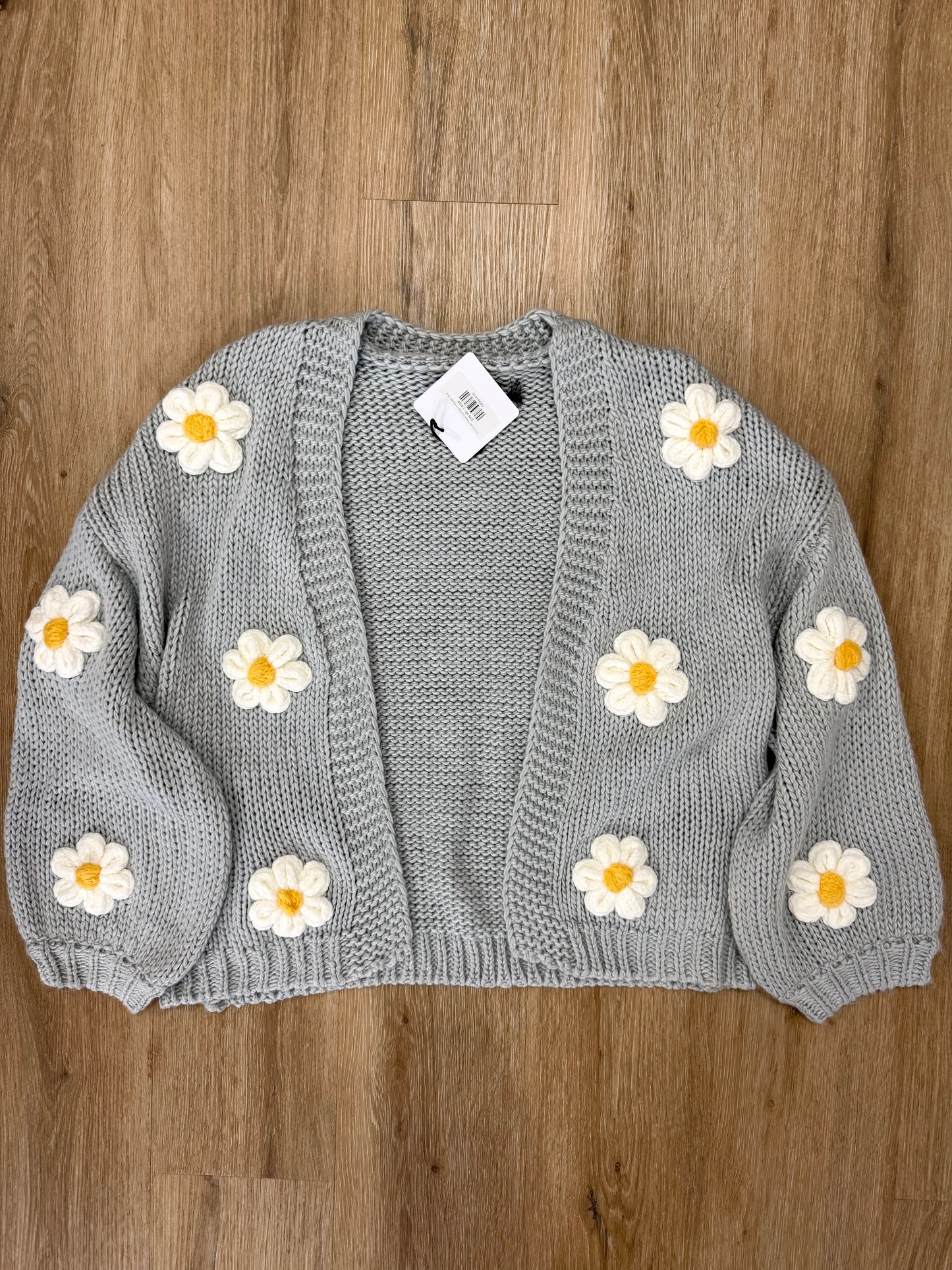 The Amelia Flower Cardigan in Powder Blue