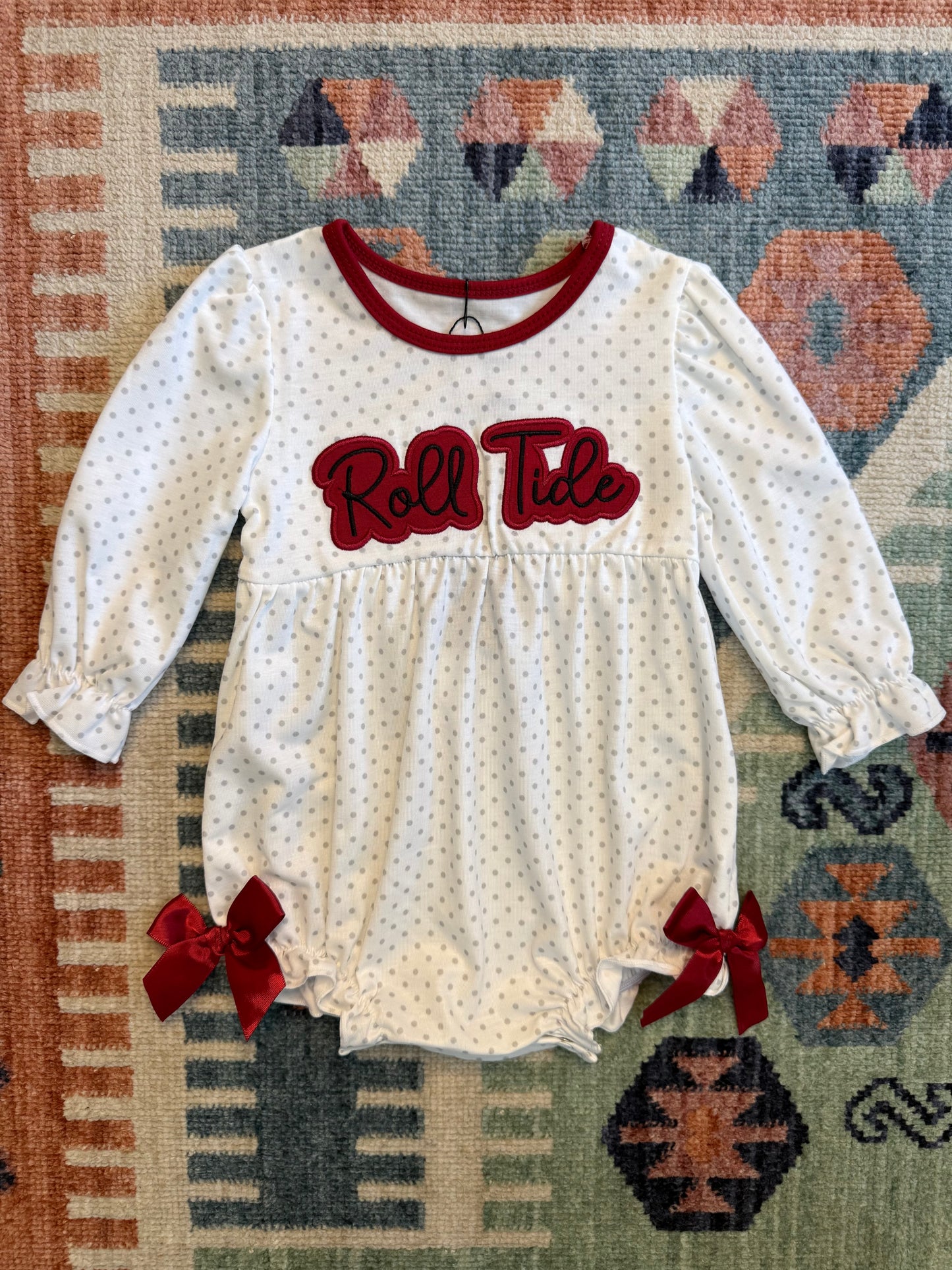 Roll Tide Polka Dot Embroidered Bubble