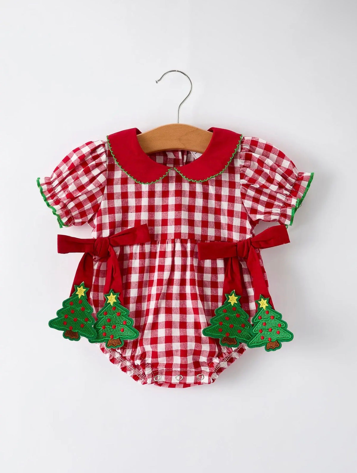 Red Plaid Bubble w/ Tree Bow Accents