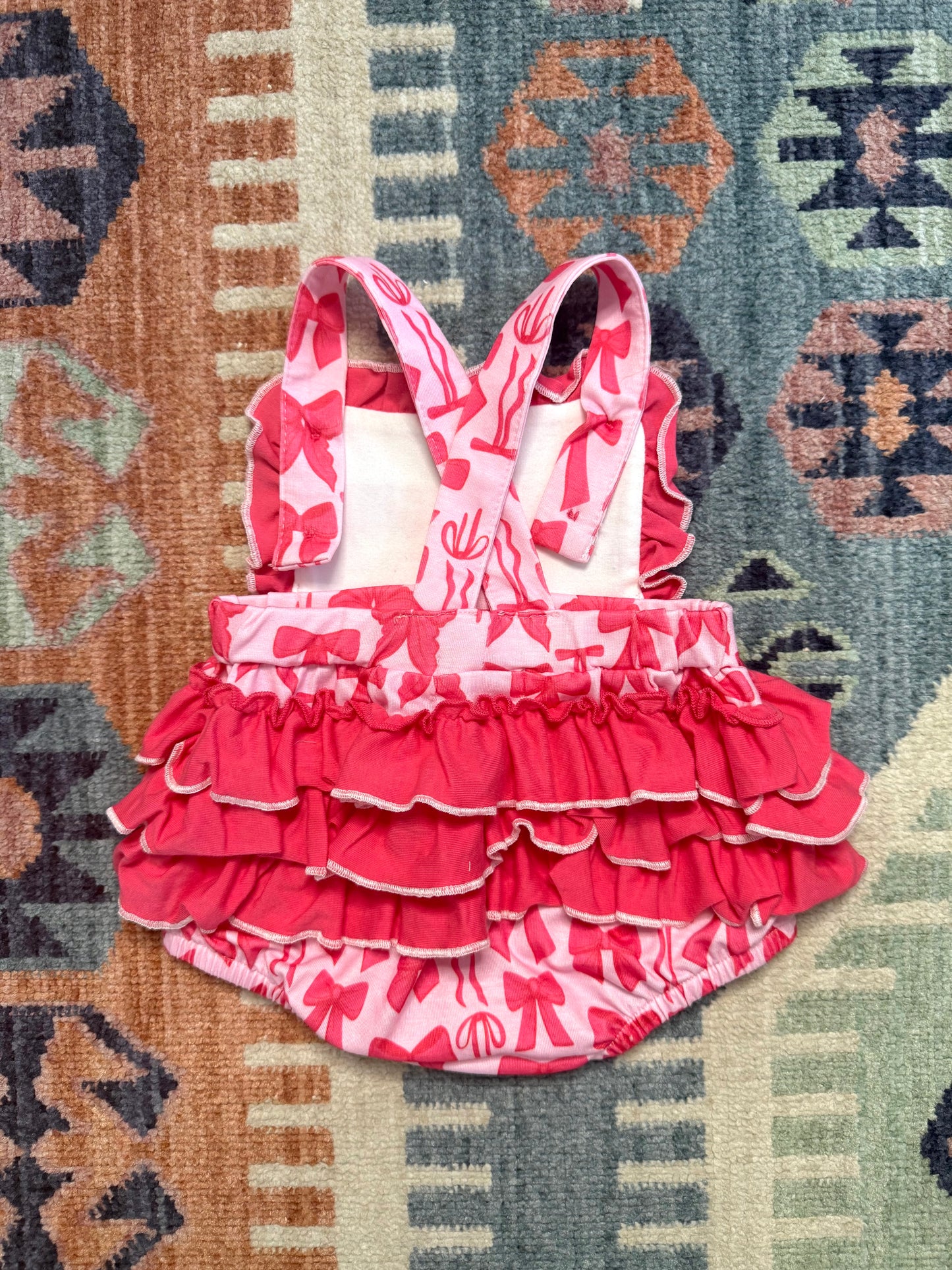 “Mama’s Girl” Bow Print Ruffle Bubble