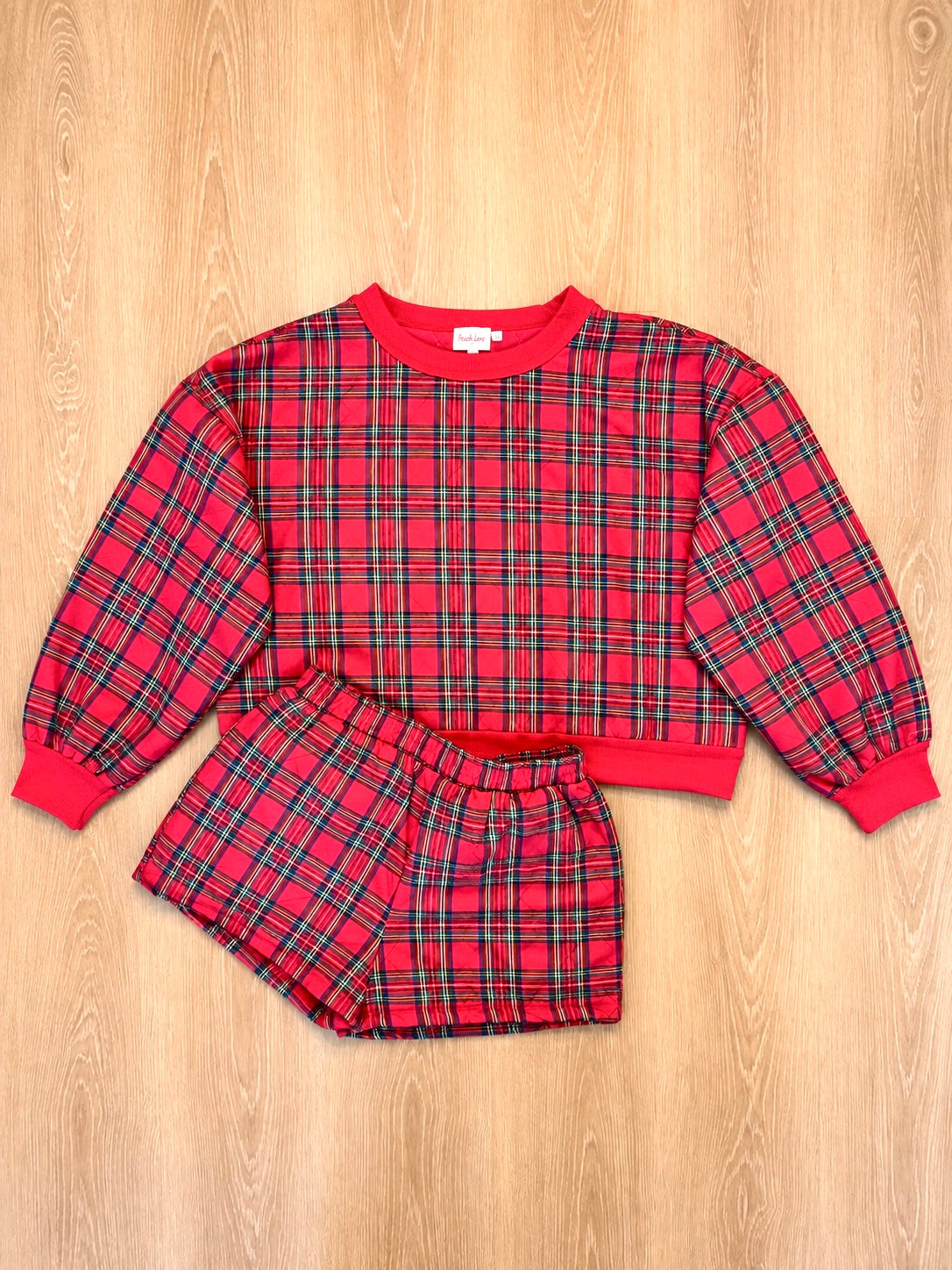 The Noel Quilted Set in Red Plaid