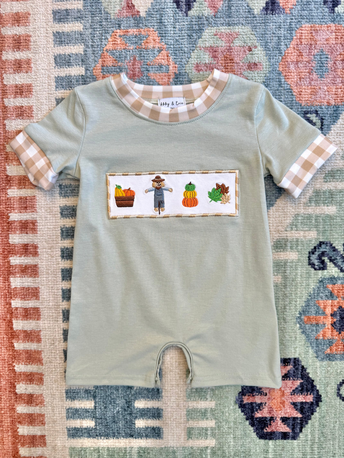 Boy’s Scarecrow Embroidered Romper