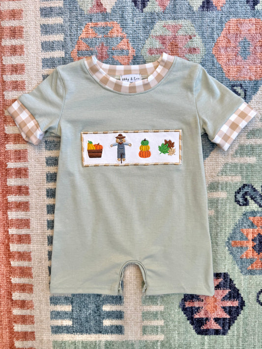 Boy’s Scarecrow Embroidered Romper