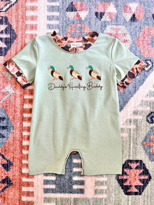 Boy’s Embroidered “Daddy’s Hunting Buddy” Camo Jon Jon
