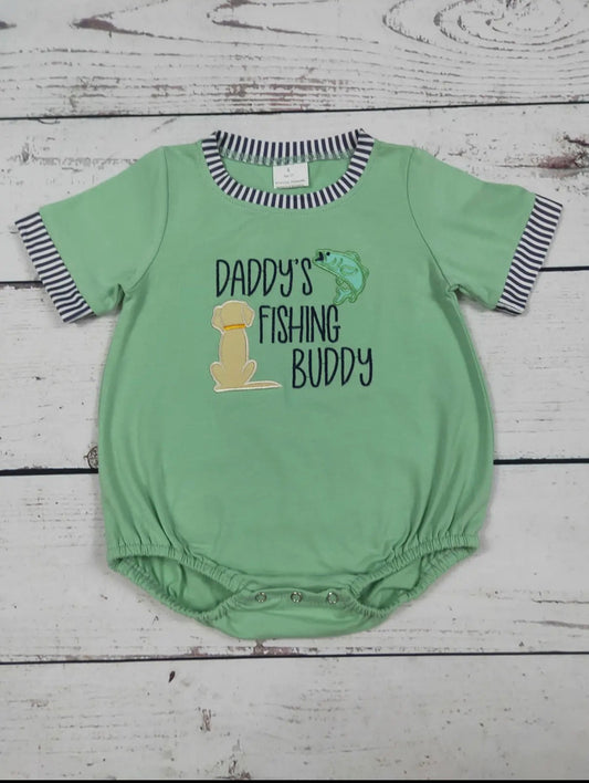 Boy’s “Daddy’s Fishing Buddy” Embroidered Bubble